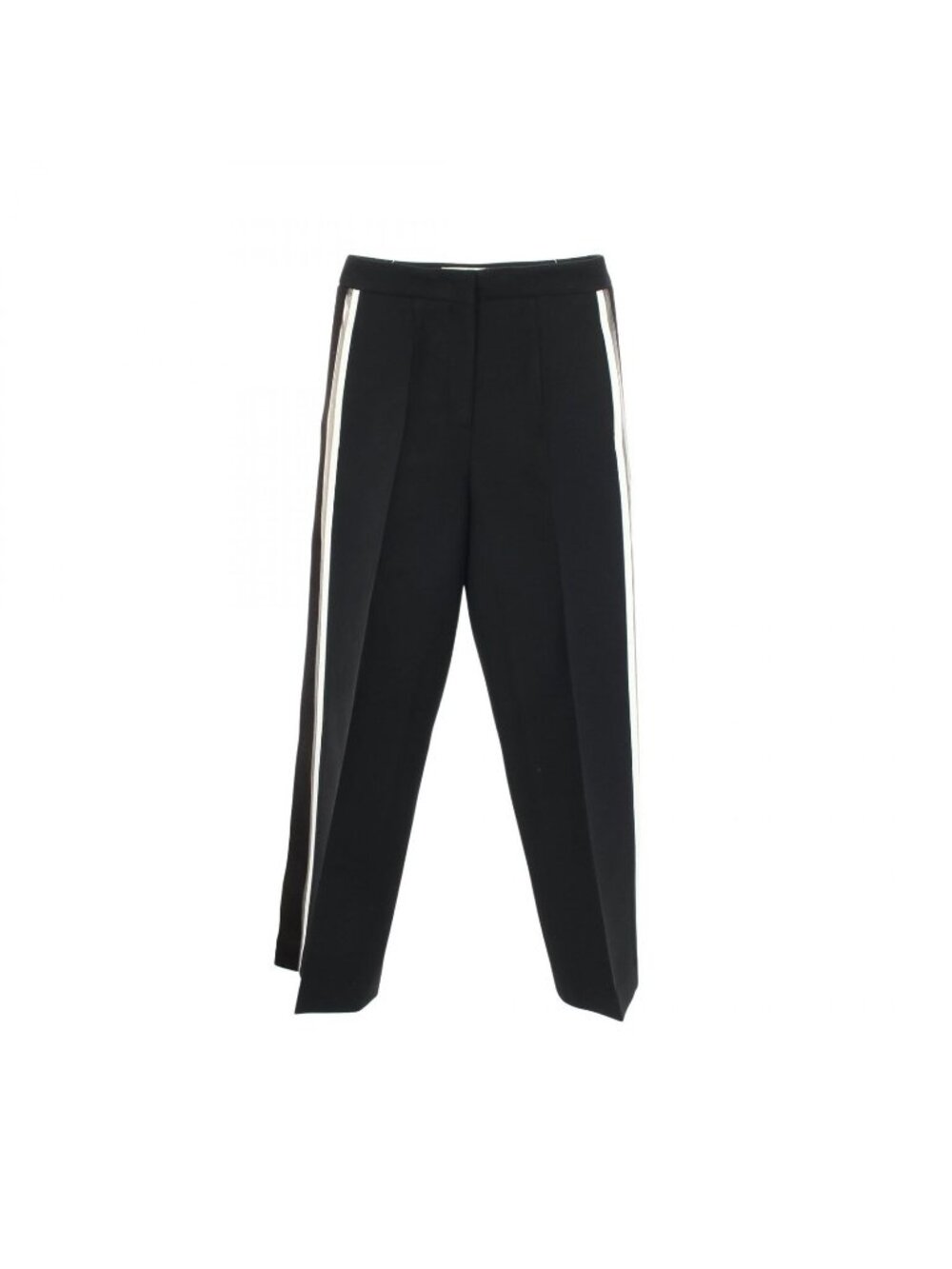 Fendi Pants Side Line Mesh Contrast Jersey Black Wool Silk